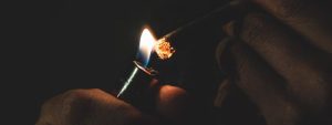 lighting blunt to smoke for nausea relief